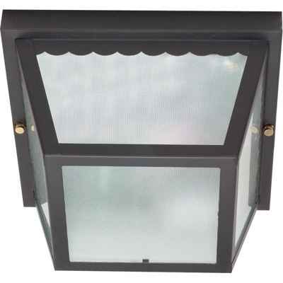 Nuvo Lighting 60/473  2 Light - 10" - Carport Flush Mount - With Textured Frosted Glass in Black Finish